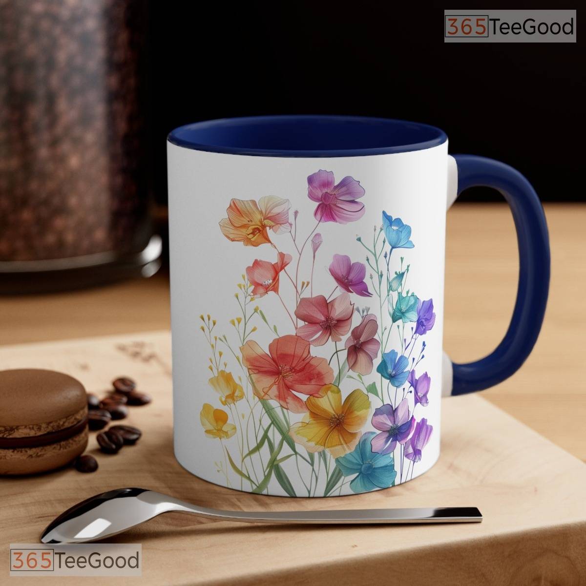Rainbow Wildflower Pride Month Mug - LGBT Support Botanical Floral Ceramic Accent Mug