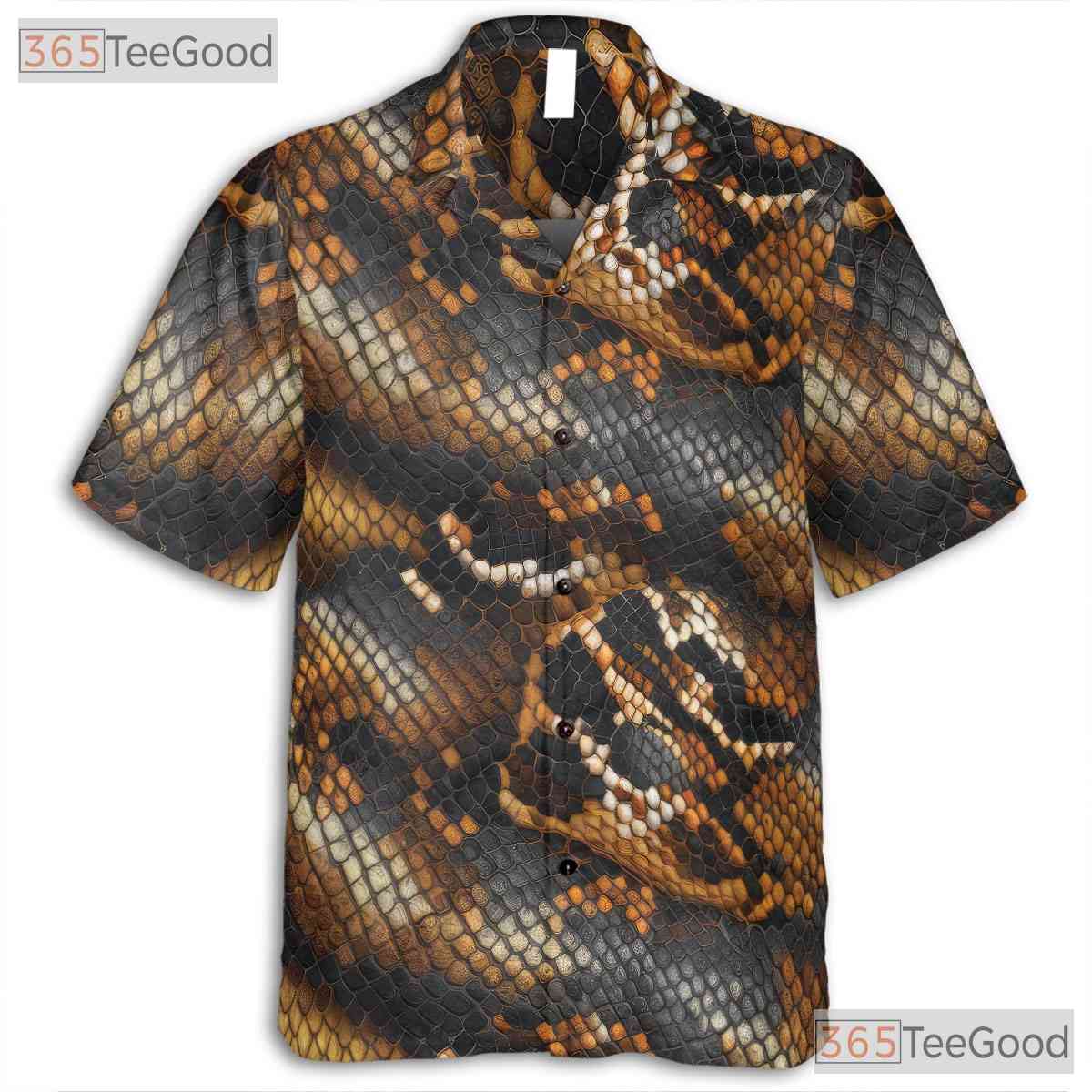Realistic Python Snake Skin Luxury Hawaiian Tee Unisex Print Aloha Outfit