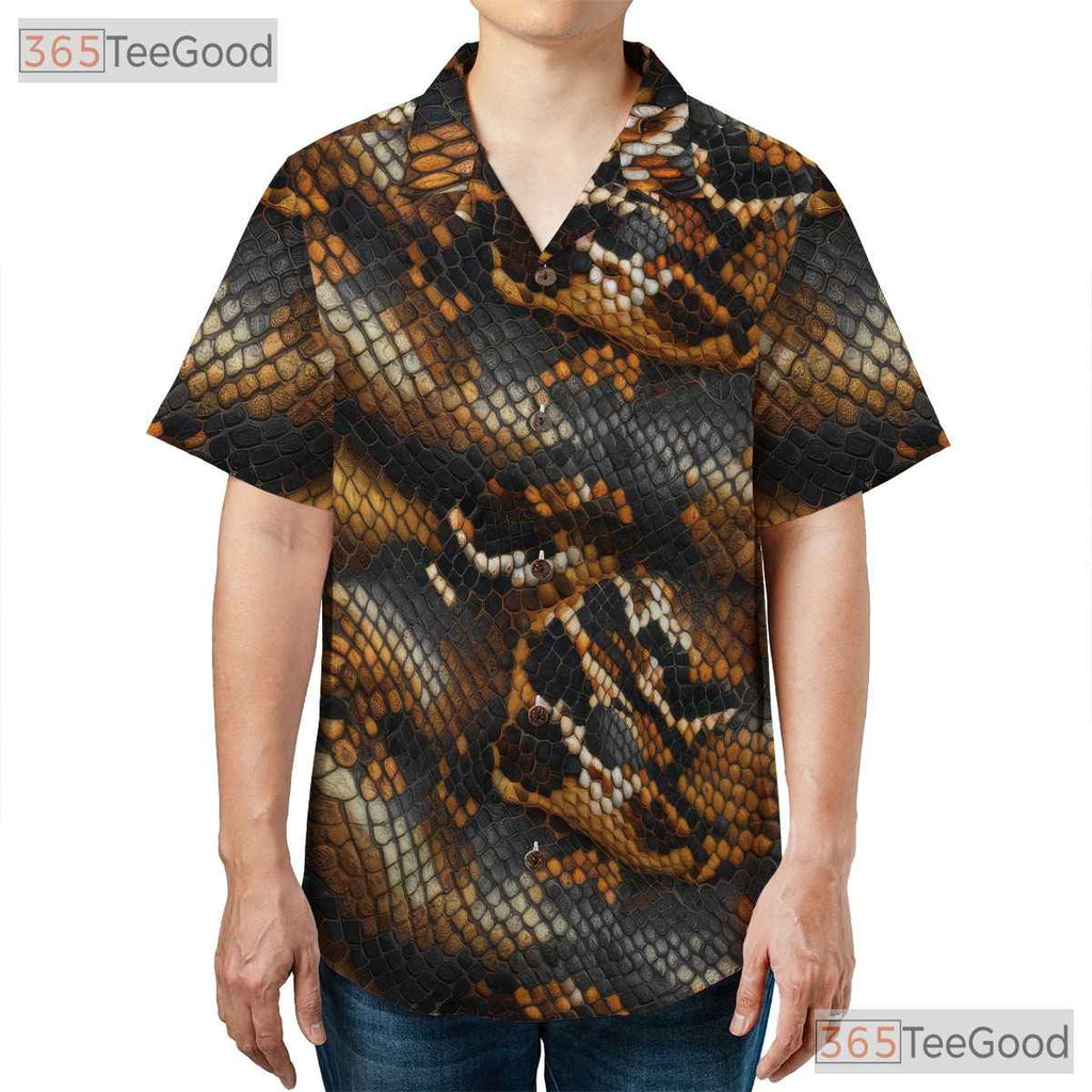 Realistic Python Snake Skin Luxury Hawaiian Tee Unisex Print Aloha Outfit