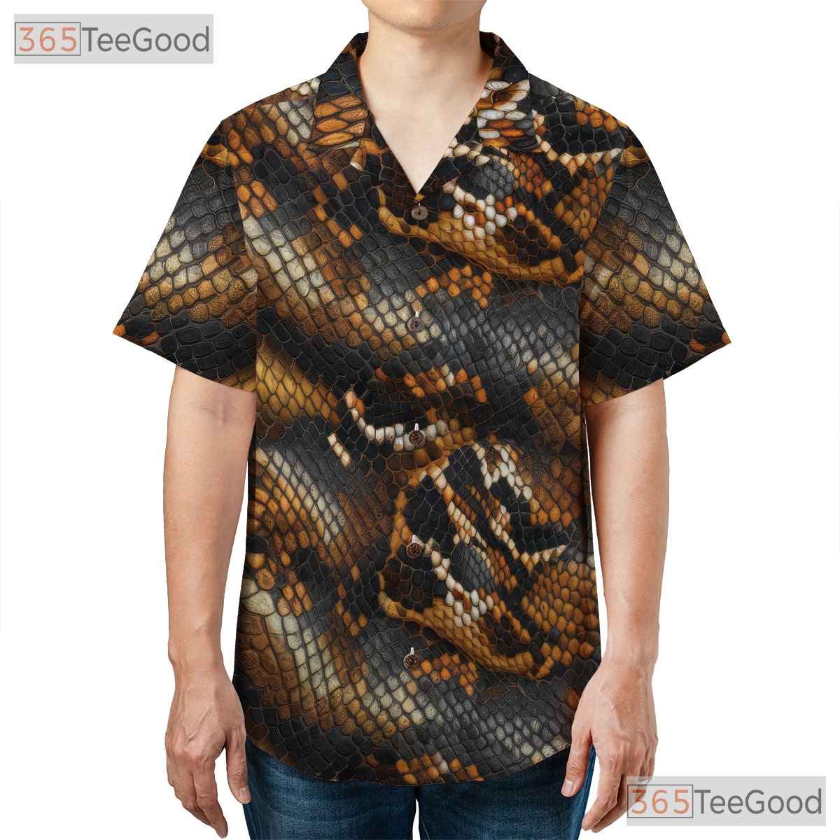 Realistic Python Snake Skin Luxury Hawaiian Tee Unisex Print Aloha Outfit
