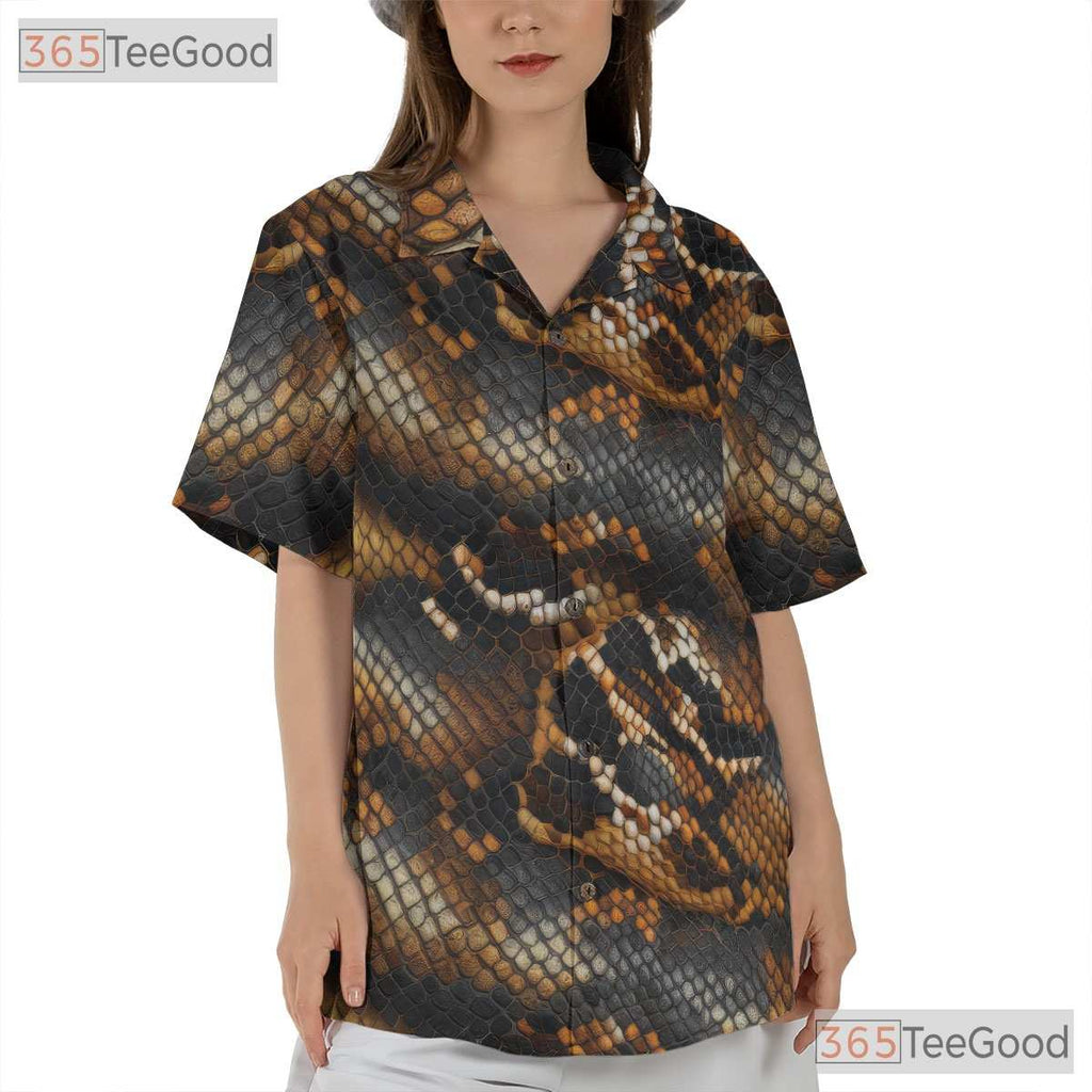 Realistic Python Snake Skin Luxury Hawaiian Tee Unisex Print Aloha Outfit