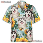 Realistic Sunflowers Aloha Summer Vibes Fluffy Dog Hawaiian Shirt Unisex Top