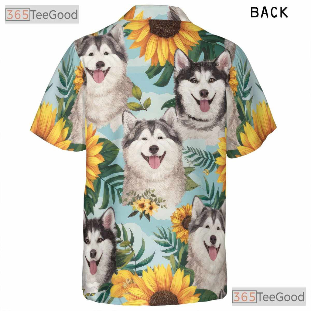 Realistic Sunflowers Aloha Summer Vibes Fluffy Dog Hawaiian Shirt Unisex Top