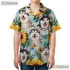 Realistic Sunflowers Aloha Summer Vibes Fluffy Dog Hawaiian Shirt Unisex Top