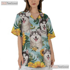 Realistic Sunflowers Aloha Summer Vibes Fluffy Dog Hawaiian Shirt Unisex Top