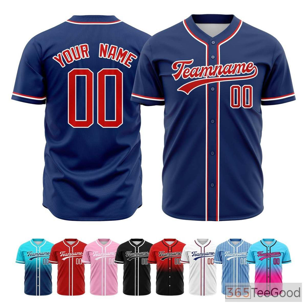 Red and Blue Baseball Jersey Tee for Men & Women - Comfortable for a casual, sporty look