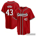 Red Baseball Jersey for Adults - Stitched Custom Name, Number & Team Details