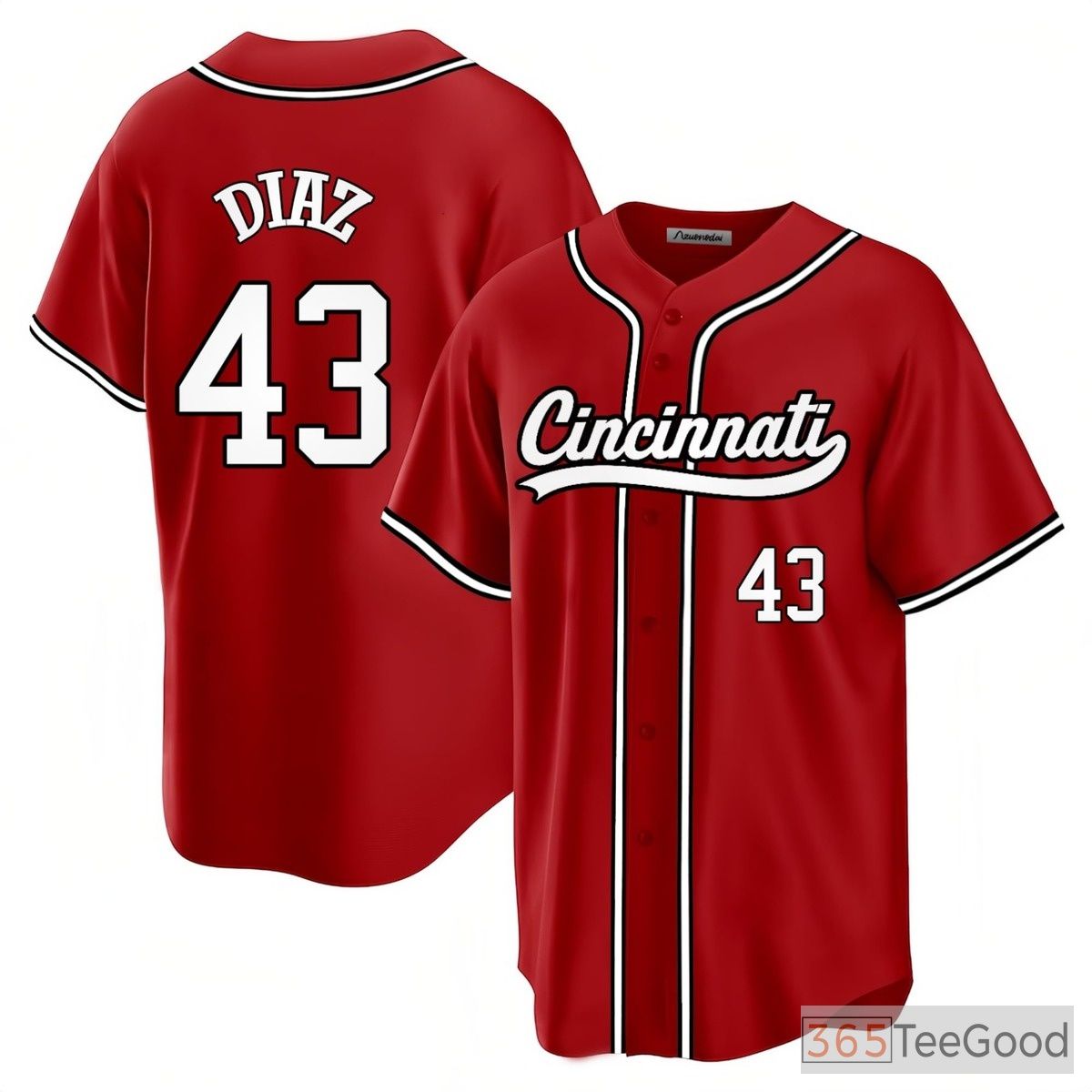 Red Baseball Jersey for Adults - Stitched Custom Name, Number & Team Details