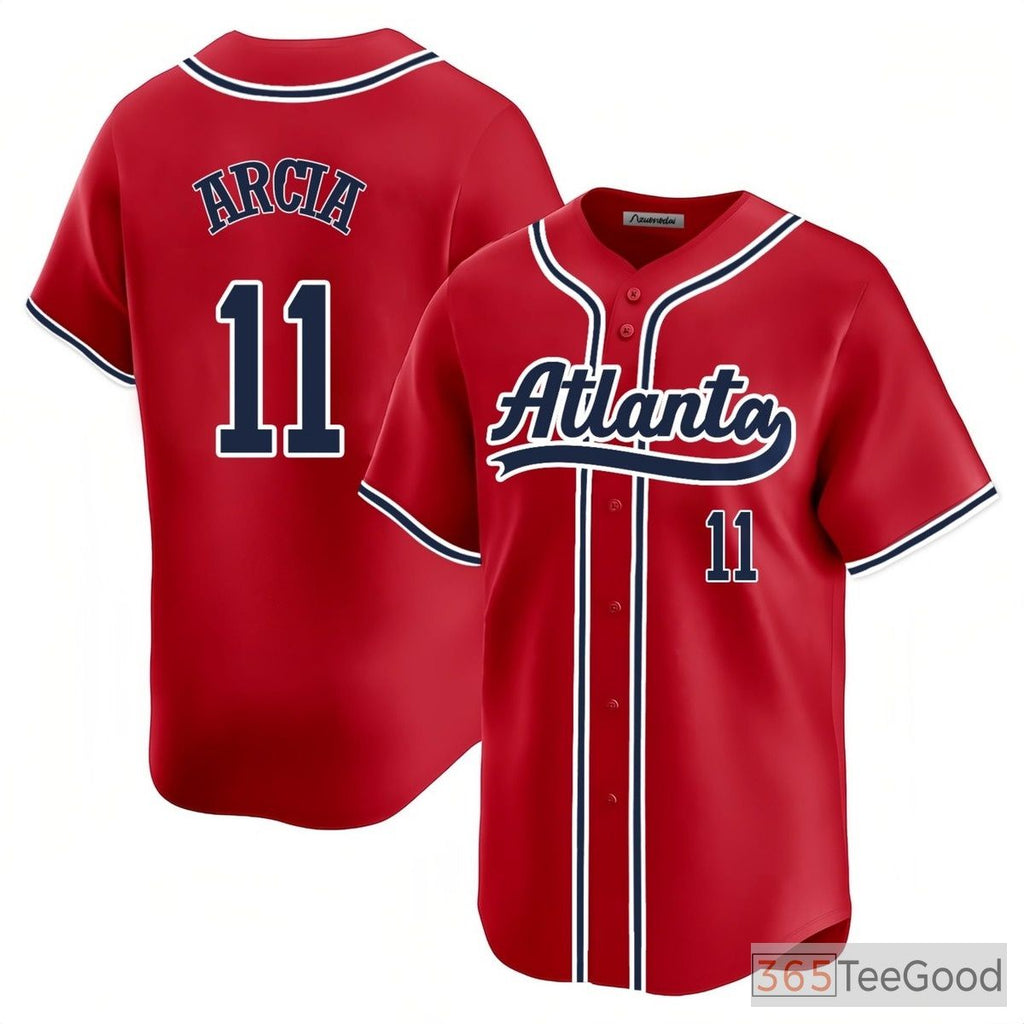 Red Baseball Jersey Tee - Stitched Customization for Your Personalized Player Look