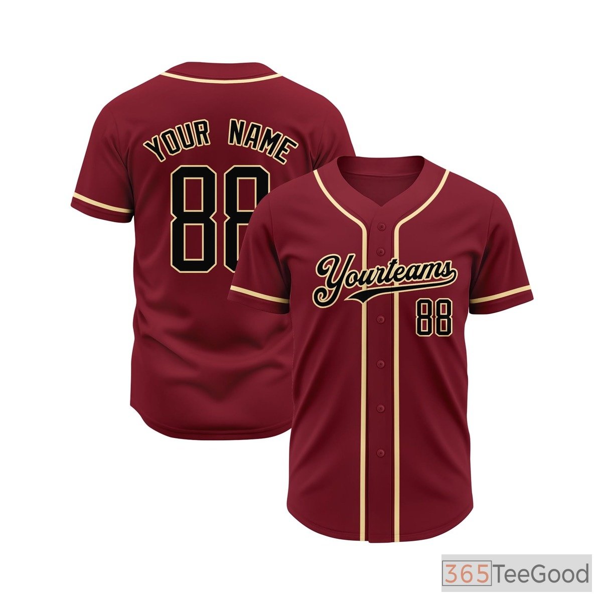 Red Baseball Jersey Tee for Men & Women - A classic base for personalized styles