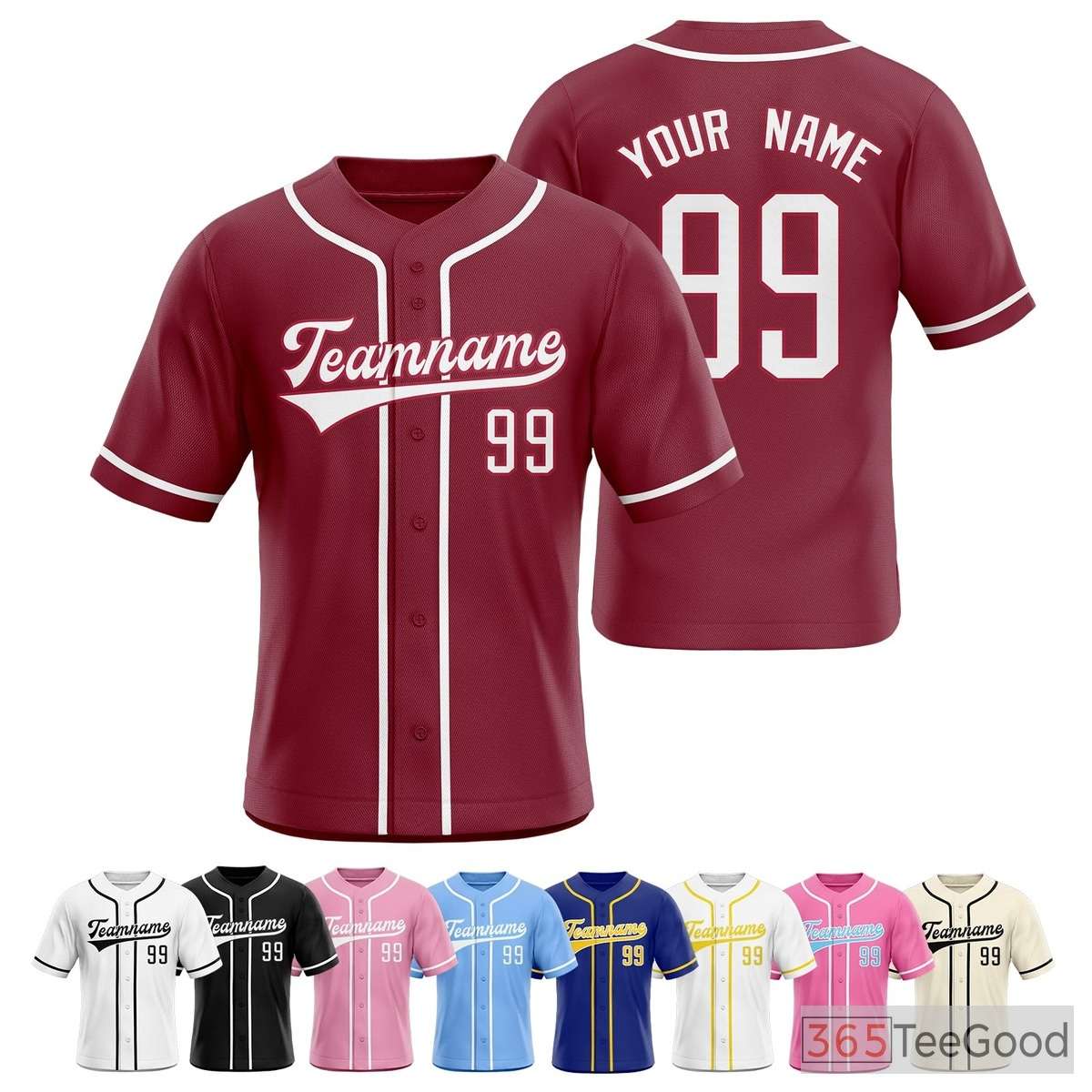Red Baseball Jersey Tee for Men & Women - Custom Team & Fan Apparel Base