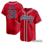 Red Baseball Jersey Tee for Men & Women, Customized with Your Name, Number, & Logo