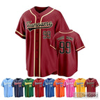 Red Baseball Jersey Tee for Men & Women - Personalized with Your Name & Number