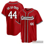 Red Baseball Jersey Tee for Men & Women with Your Name, Number & Logo Option
