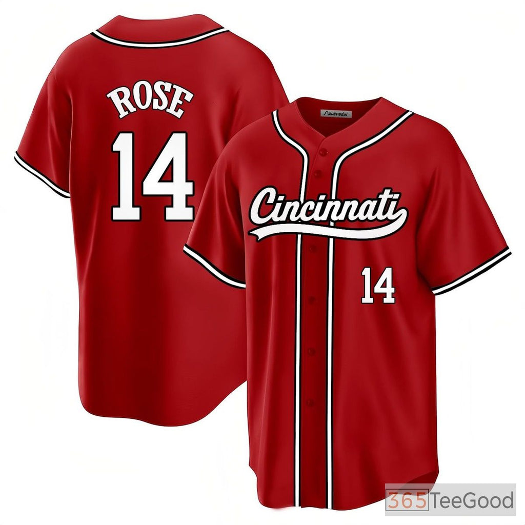 Red Baseball Jersey Tee for Men & Women, Ready for Your Custom Name, Number & Logo