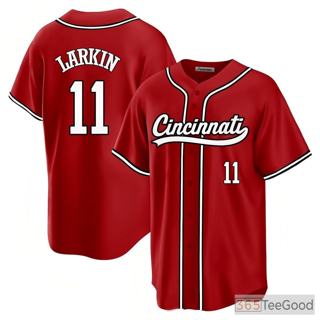 Red Baseball Jersey Tee for Men & Women - Stitched Custom Name, Number & Team Logo
