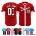 Red Baseball Jersey Tee for Men & Women - A classic choice for relaxed daily comfort