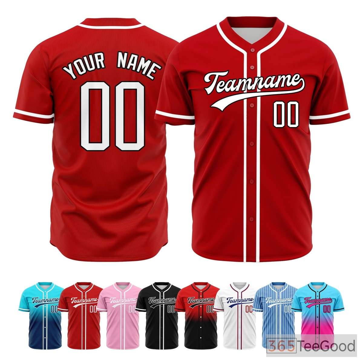 Red Baseball Jersey Tee for Men & Women - A classic choice for relaxed daily comfort