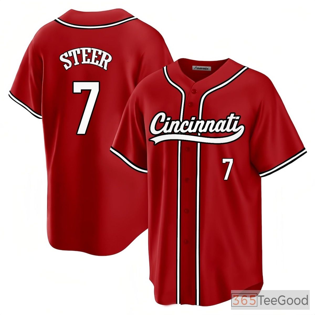 Red Baseball Jersey Tee for Men & Women - Stitched Custom Name, Number & Team Identity