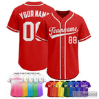 Red Baseball Jersey Tee for Men & Women - Vibrant Sportswear for Custom Looks