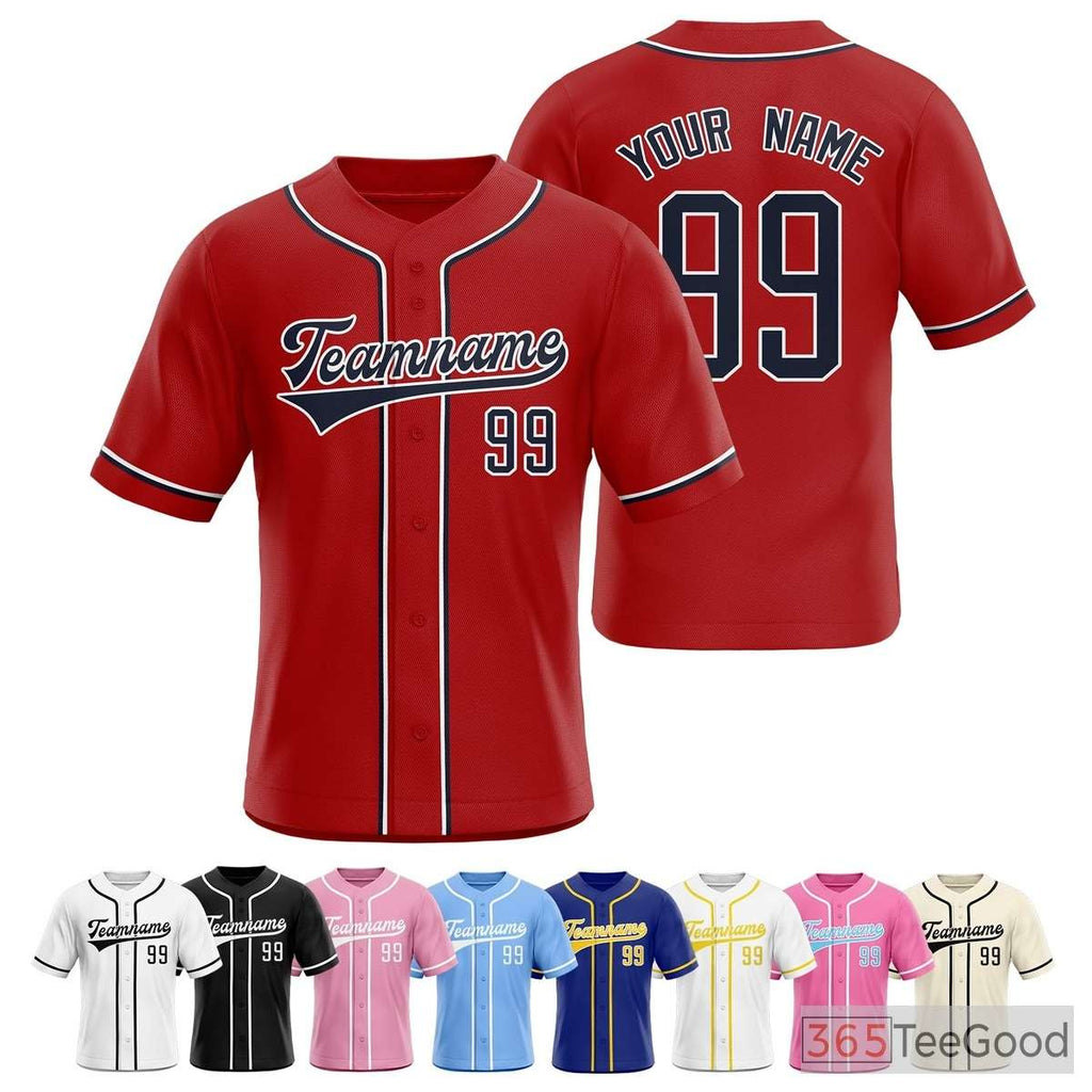 Red Baseball Jersey Tee for Men & Women - A Versatile Choice for Your Custom Apparel