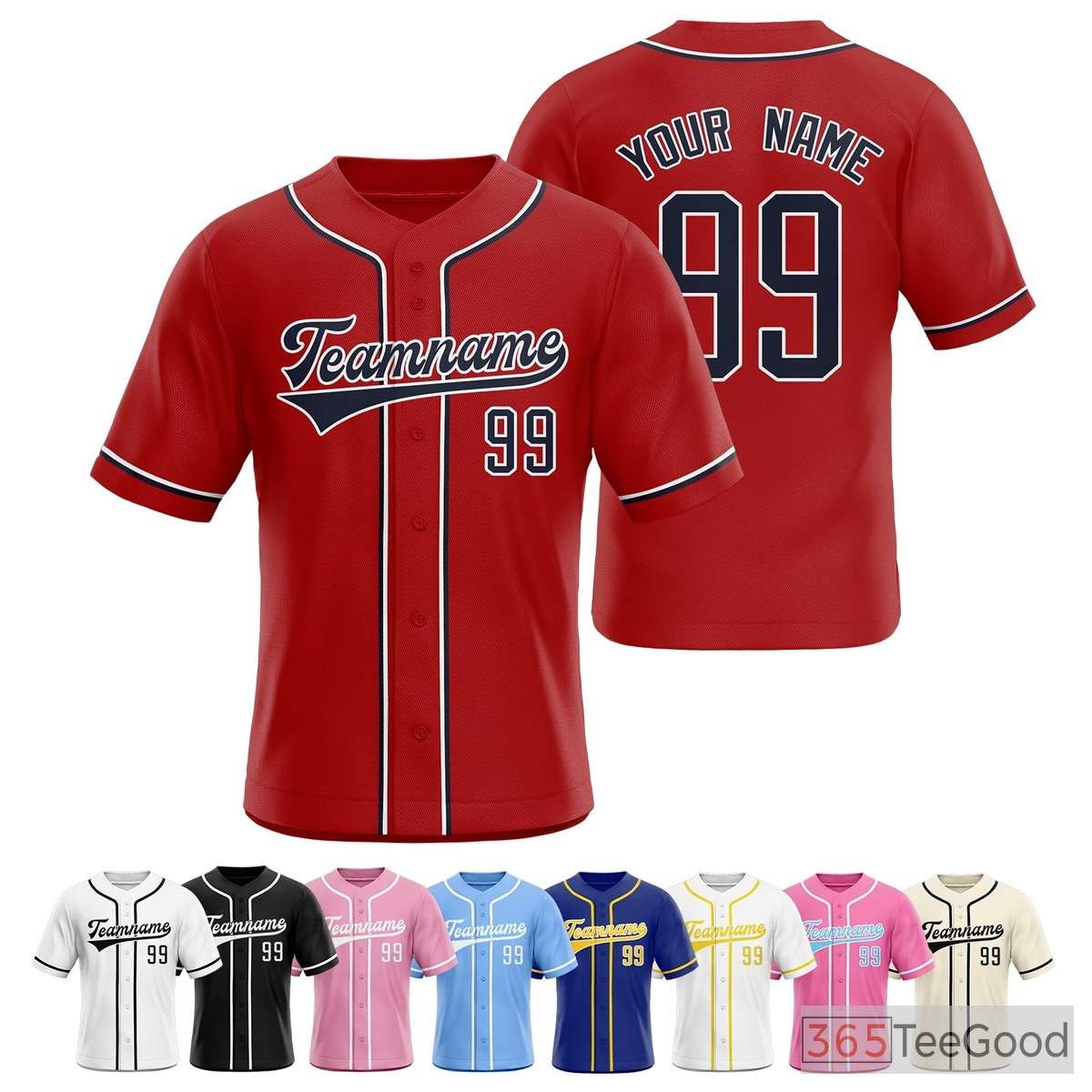Red Baseball Jersey Tee for Men & Women - A Versatile Choice for Your Custom Apparel