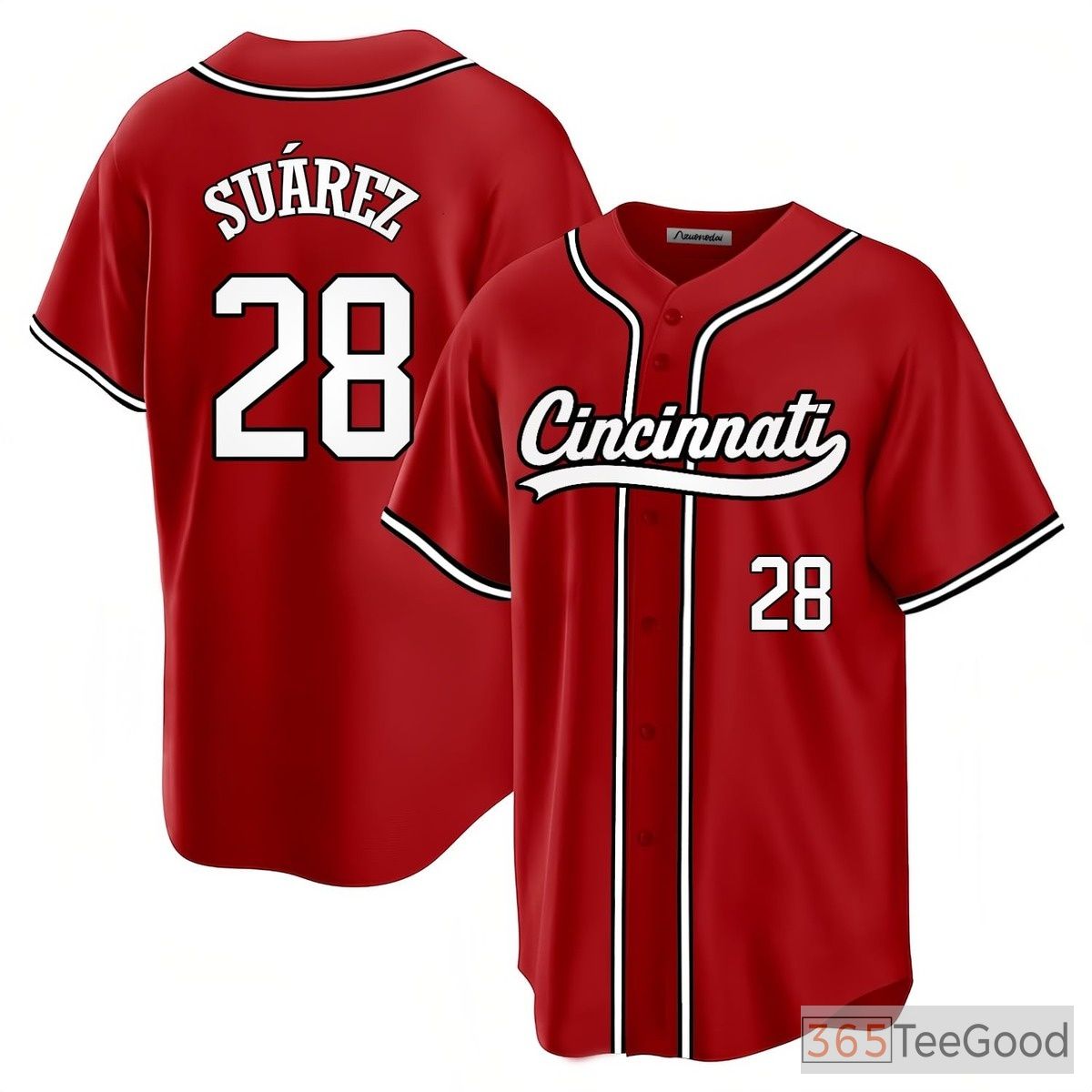 Red Baseball Jersey Tee for Men & Women - A striking shade for versatile casual wear