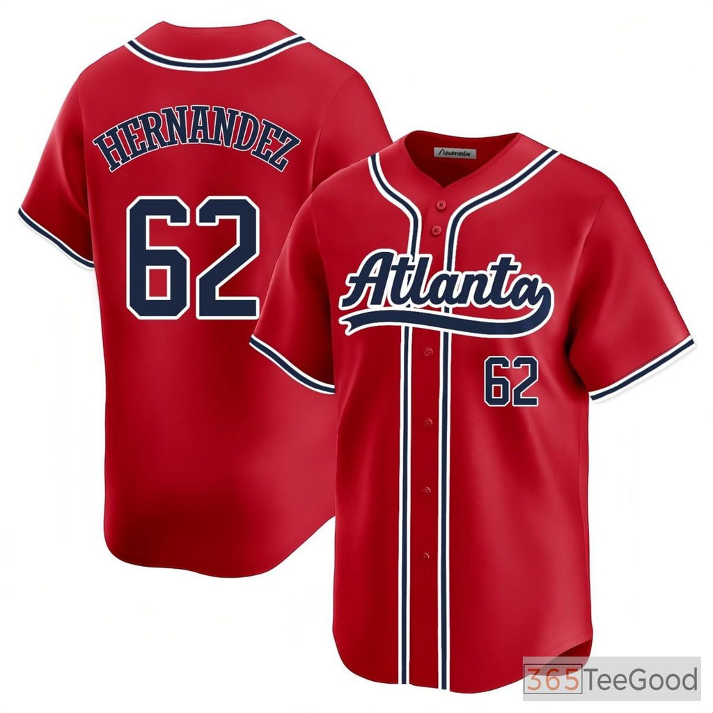 Red Baseball Jersey Tee for Men & Women - Stitched Custom Player & Team Uniform Style