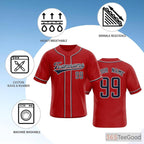 Red Baseball Jersey Tee for Men & Women - A Versatile Choice for Your Custom Apparel