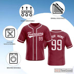 Red Baseball Jersey Tee for Men & Women - Custom Team & Fan Apparel Base