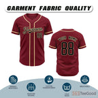 Red Baseball Jersey Tee for Men & Women - A classic base for personalized styles