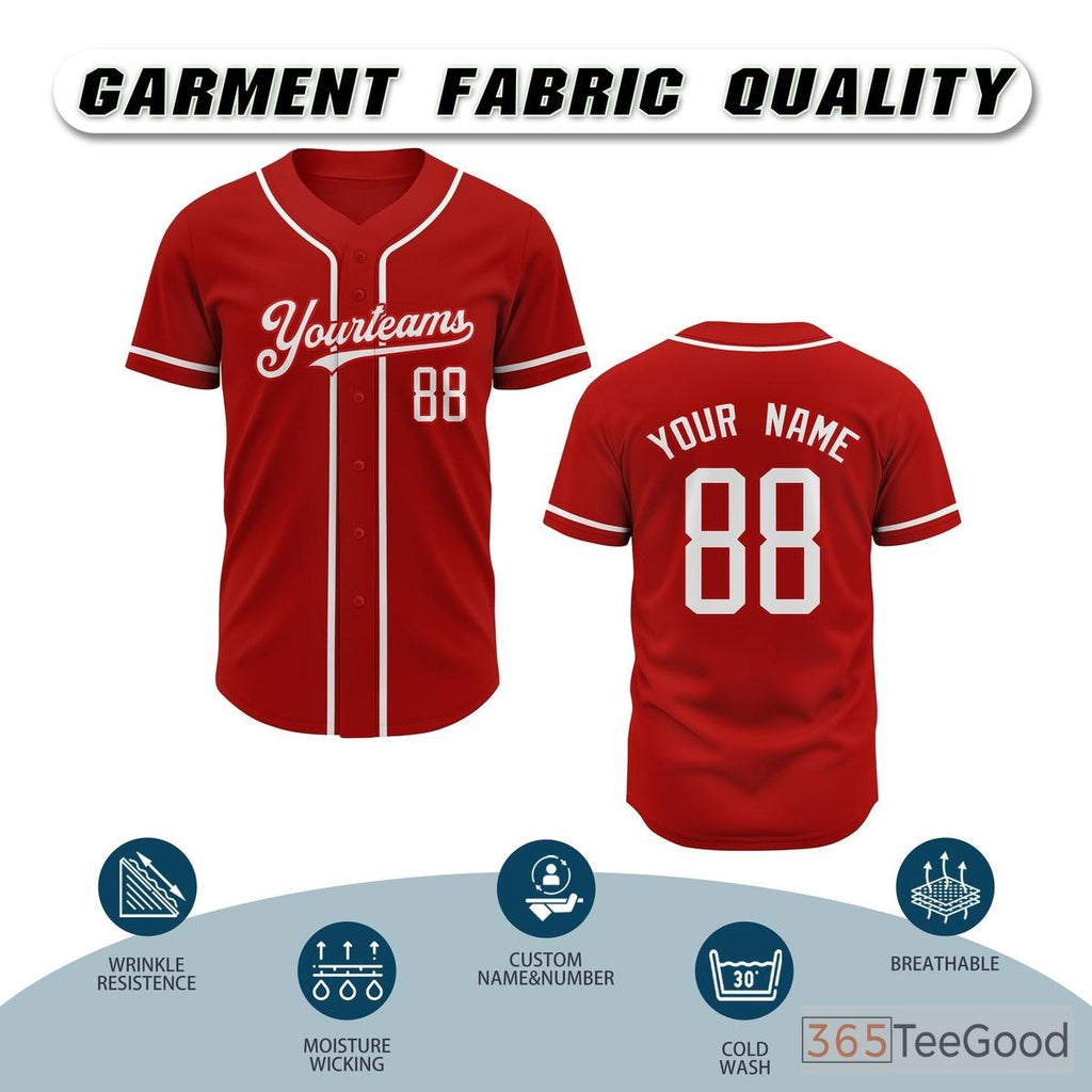 Red Baseball Jersey Tee for Men & Women - Perfect for Team Spirit & Everyday Style