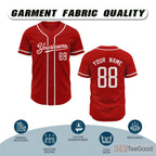 Red Baseball Jersey Tee for Men & Women - Perfect for Team Spirit & Everyday Style