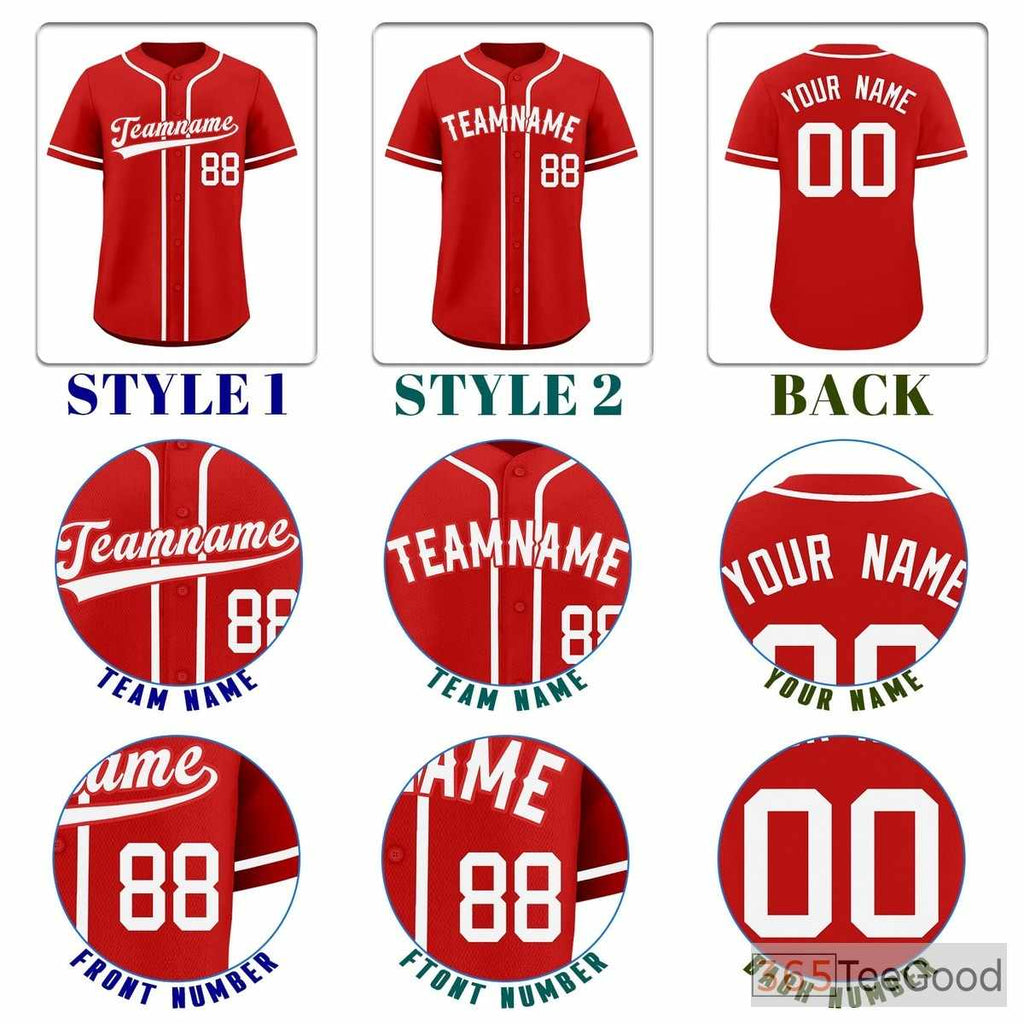 Red Baseball Jersey Tee for Men & Women - Vibrant Sportswear for Custom Looks