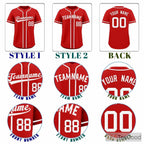 Red Baseball Jersey Tee for Men & Women - Vibrant Sportswear for Custom Looks
