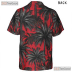 Red Black Palm Tree Print Tropical Beach Style Hawaiian Tee Unisex Outfit