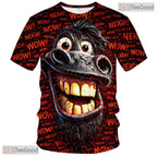 Vibrant Red Fantasy Horse Animal Graphic Novelty 3D Printed Casual Unisex Tee Shirt
