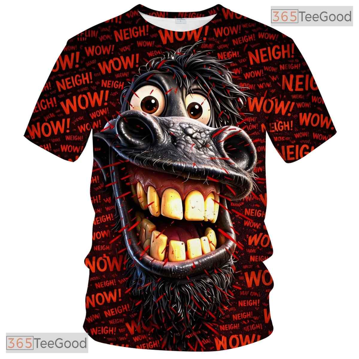Vibrant Red Fantasy Horse Animal Graphic Novelty 3D Printed Casual Unisex Tee Shirt