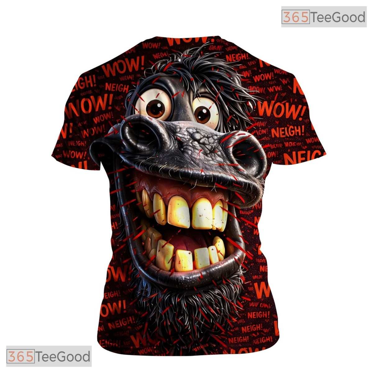 Vibrant Red Fantasy Horse Animal Graphic Novelty 3D Printed Casual Unisex Tee Shirt