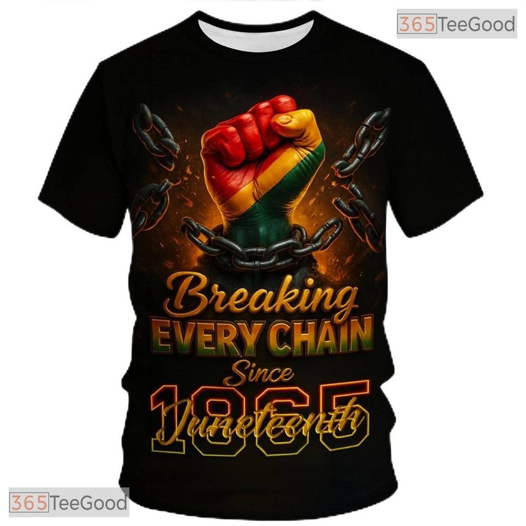 Red Juneteenth Celebration Pride Graphic Novelty 3D Printed Casual Unisex Tee Shirt Top