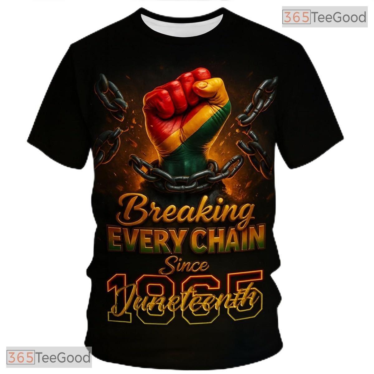 Red Juneteenth Celebration Pride Graphic Novelty 3D Printed Casual Unisex Tee Shirt Top