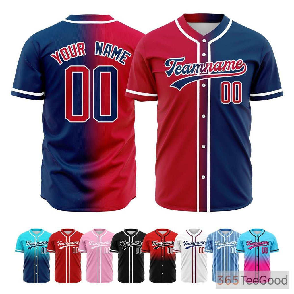 Red Blue Baseball Jersey Tee for Men & Women - A sporty blend for comfortable daily style