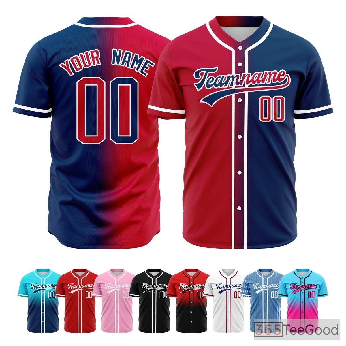 Red Blue Baseball Jersey Tee for Men & Women - A sporty blend for comfortable daily style