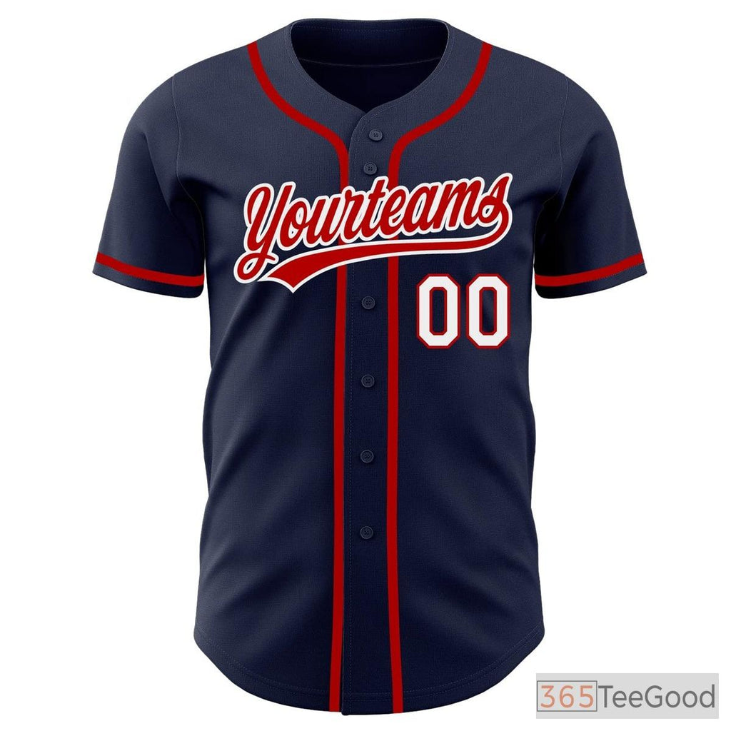 Red, Blue & Navy Baseball Jersey Tee for Men & Women - Personalize for Your Team