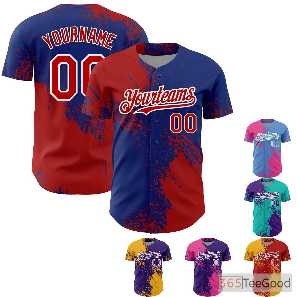Red Custom Baseball Jersey Tee - Personalized Stitched Name & Number for Men & Women