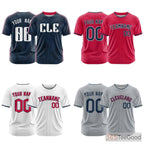 Red Custom Baseball Jersey Tee Personalized Stitched Team Name Number for Adults
