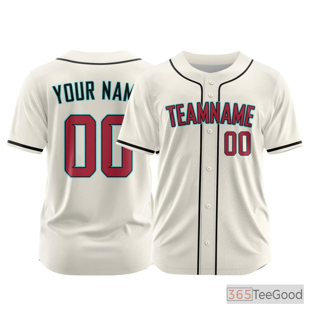 Red Custom Baseball Jersey Tee, Personalized for Men Women with Printed or Stitched Team Name & Number