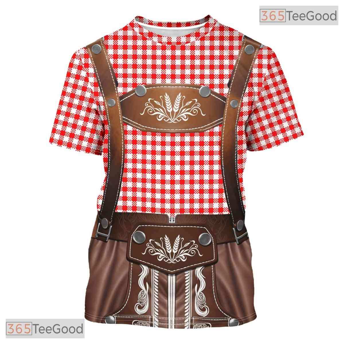 Red Oktoberfest Beer Novelty Costume Graphic 3D Printed Casual Unisex Tee Shirt