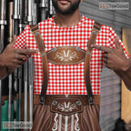 Red Oktoberfest Beer Novelty Costume Graphic 3D Printed Casual Unisex Tee Shirt