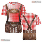 Red Oktoberfest Beer Novelty Costume Graphic 3D Printed Casual Unisex Tee Shirt